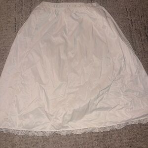 White Lace Trim Half Slip